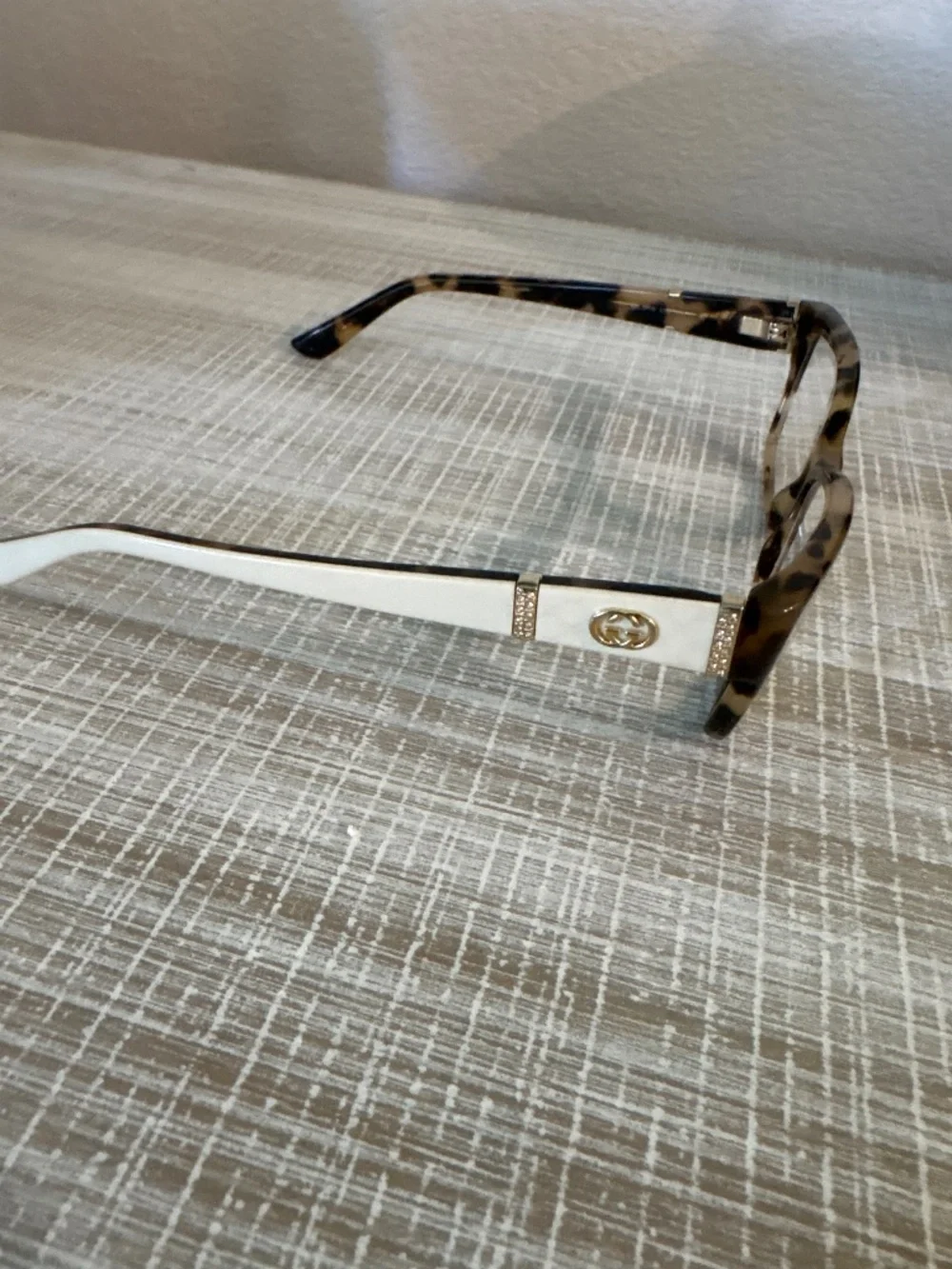 GUCCI GG 3559 L7B Tortoise Brown Ivory Rhinestone Eyeglasses 54-13-135